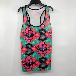Just One Floral Racerback Tank Top Womens 1X/2X Used